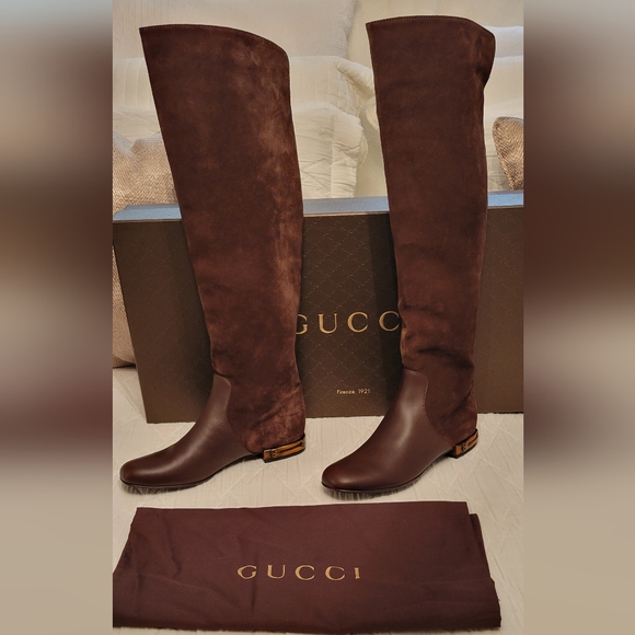 Gucci Shoes - Gucci Leather & Suede knee boot